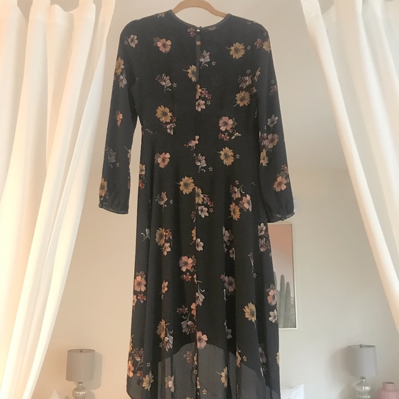 Who What Wear Floral High Low Dress - Picture 5 of 6